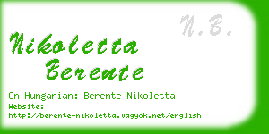 nikoletta berente business card